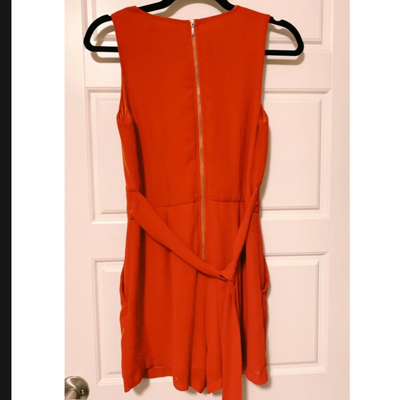 Red Belted Romper - Picture 2 of 2